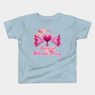 Floral Heart Happy Woman´s Day Kids T-Shirt